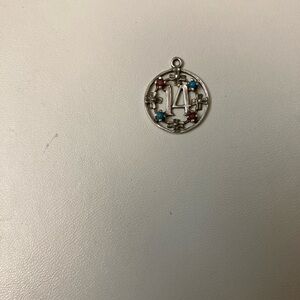 James Avery Silver Pendant with Red and Blue Accents